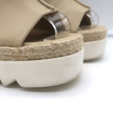 Stella McCartney Gaia Alter Mat Platform Espadrille Wedges Nude Size 37