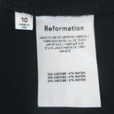 Reformation Hugh Mini Dress Black Crepe Size 10 Long Sleeve Shirtdress NEW