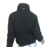 Herno Tweed Down Puffer Jacket Black Cotton-Blend Size 36