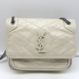 Saint Laurent Baby Niki Shoulder Bag Off-White Vintage Leather Crossbody