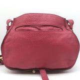 Chloe Marcie Medium Crossbody Saddle Bag Red Grained Leather