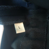 Gucci Tiger Button Striped-Trim Drawstring Mini Dress Black Crepe Size Large