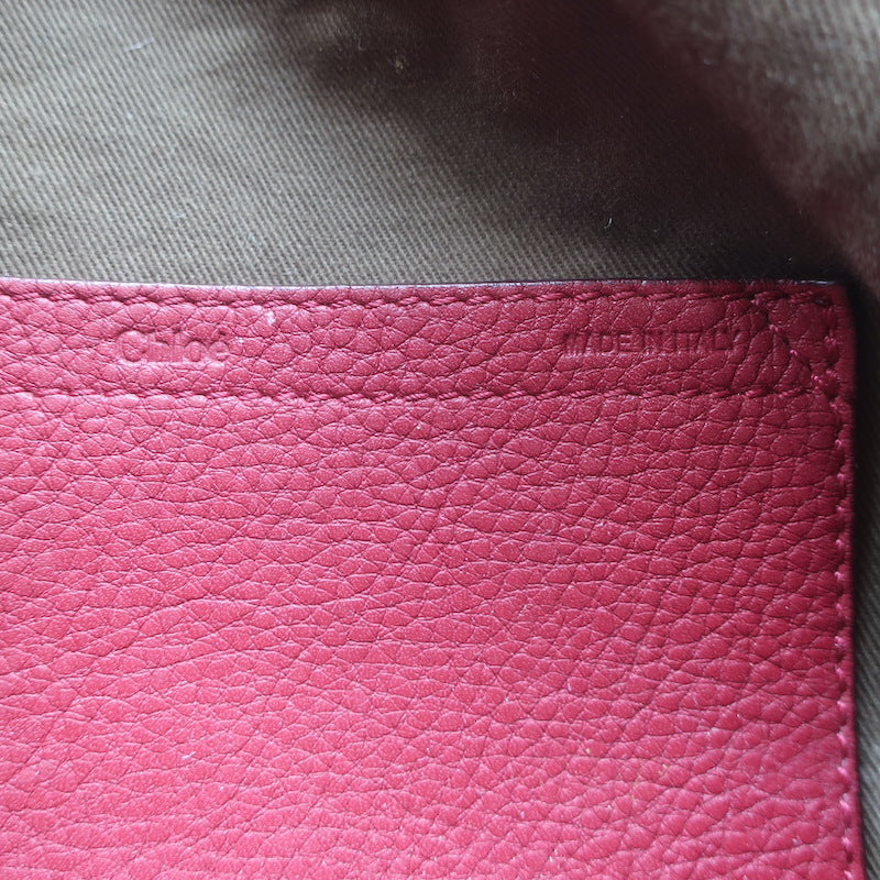 Chloe Marcie Medium Crossbody Saddle Bag Red Grained Leather