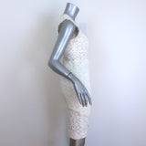 Elizabeth and James Levine Sleeveless Dress Cream Laser Cut Neoprene Size 6