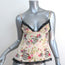 Christian Dior Lace-Trim Camisole Cream Floral Print Silk Size US 6 Tank Top