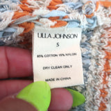 Ulla Johnson Arquette Fringe Sweater Beige/Orange Striped Knit Size Small