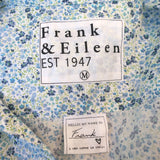 Frank & Eileen Frank Button Up Shirt Blue Floral Print Cotton Size Medium