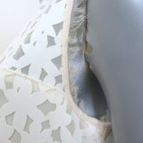 Elizabeth and James Levine Sleeveless Dress Cream Laser Cut Neoprene Size 6