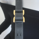 Chloe Marcie Medium Crossbody Saddle Bag Black Grained Leather