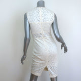 Elizabeth and James Levine Sleeveless Dress Cream Laser Cut Neoprene Size 6