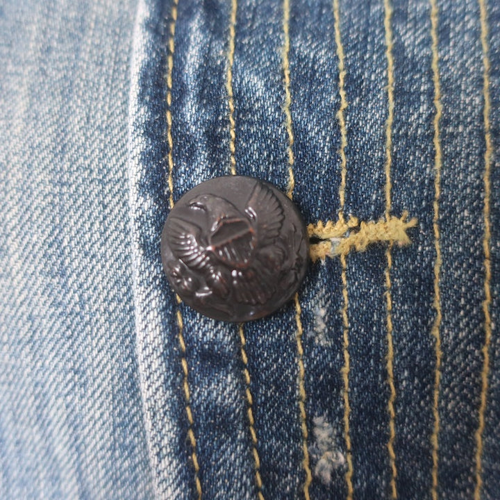 Ralph Lauren Polo Jeans Newby Cropped Denim Military Jacket Blue Size Medium