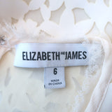 Elizabeth and James Levine Sleeveless Dress Cream Laser Cut Neoprene Size 6