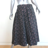Dries Van Noten Wrap-Front Midi Skirt Black/Pink Metallic Jacquard Size 38