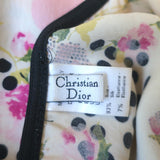 Christian Dior Lace-Trim Camisole Cream Floral Print Silk Size US 6 Tank Top