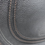 Chloe Marcie Medium Crossbody Saddle Bag Black Grained Leather