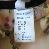 Christian Dior Lace-Trim Camisole Cream Floral Print Silk Size US 6 Tank Top