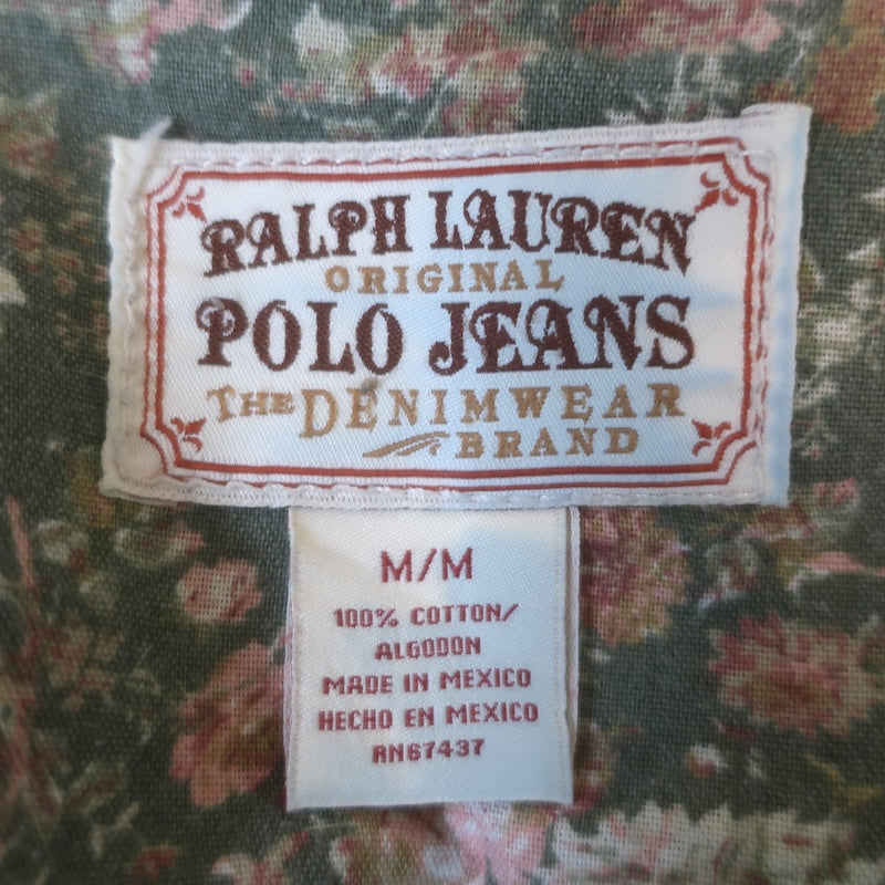 Ralph Lauren Polo Jeans Newby Cropped Denim Military Jacket Blue Size Medium
