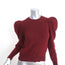 FRAME Cashmere Puff Shoulder Sweater Oxblood Size Extra Small Crewneck Pullover