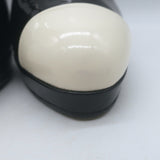 Chanel Bicolor Cap Toe Slingback Platform Pumps Black & White Patent Size 39.5