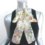 Christian Dior Skinny Scarf Cream Floral Print Chiffon Neck Tie