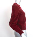 FRAME Cashmere Puff Shoulder Sweater Oxblood Size Extra Small Crewneck Pullover