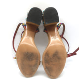 Valentino Rockstud Rolling Ankle-Tie Sandals Brown Suede Size 40.5