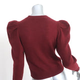 FRAME Cashmere Puff Shoulder Sweater Oxblood Size Extra Small Crewneck Pullover