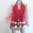 Hemant & Nandita Long Sleeve Tassel Mini Dress Red Embroidered Cotton Size Small