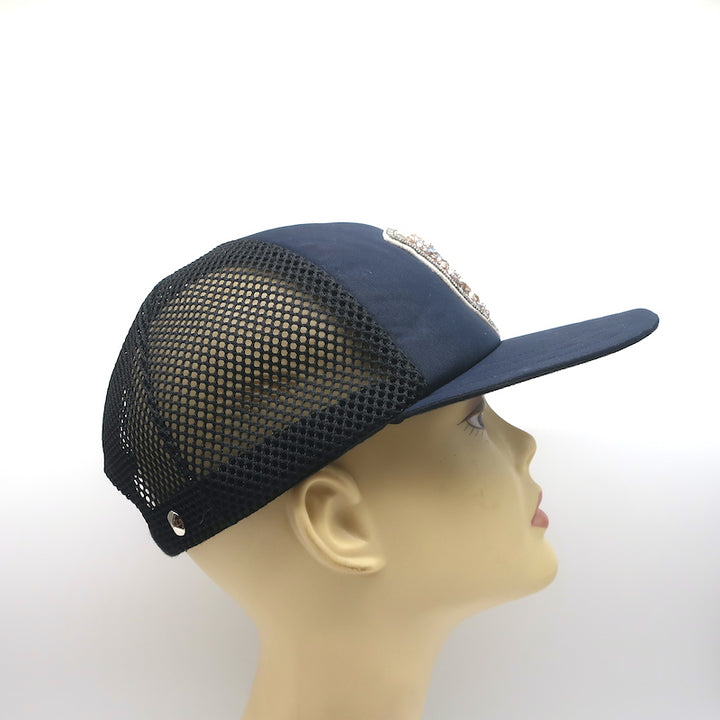 Christian Dior Beaded Baseball Cap Navy One Size