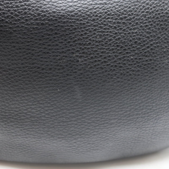 Chloe Marcie Medium Crossbody Saddle Bag Black Grained Leather