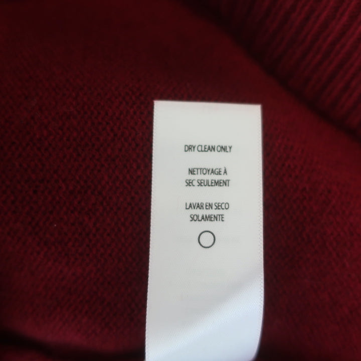 FRAME Cashmere Puff Shoulder Sweater Oxblood Size Extra Small Crewneck Pullover