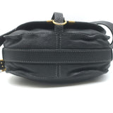 Chloe Marcie Medium Crossbody Saddle Bag Black Grained Leather