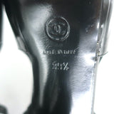 Chanel Bicolor Cap Toe Slingback Platform Pumps Black & White Patent Size 39.5