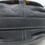 Chloe Marcie Medium Crossbody Saddle Bag Black Grained Leather