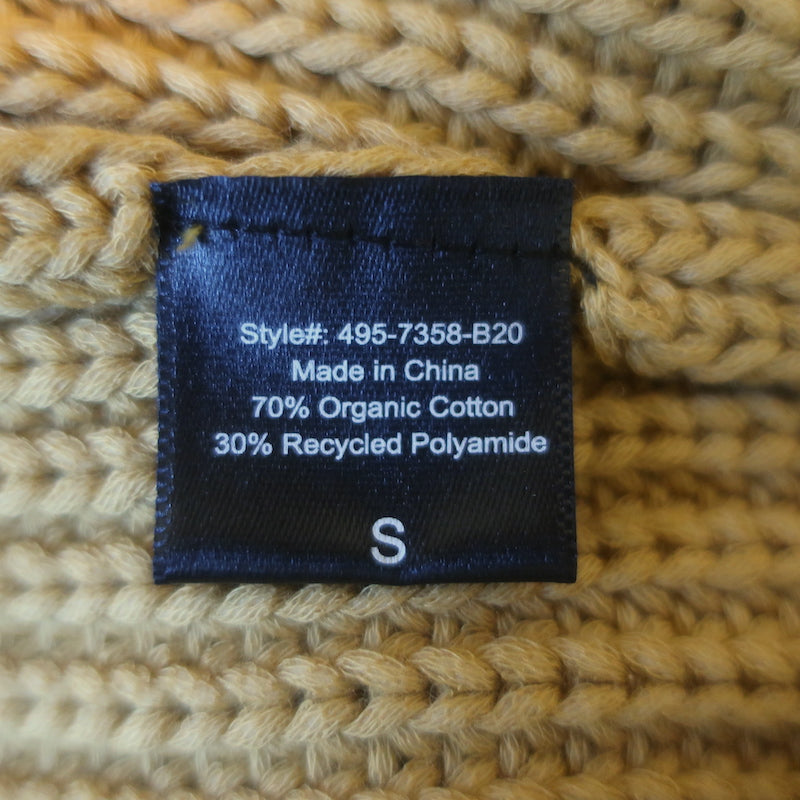 Jenni Kayne Cotton Cabin Sweater Mustard Ribbed Knit Size Small NEW
