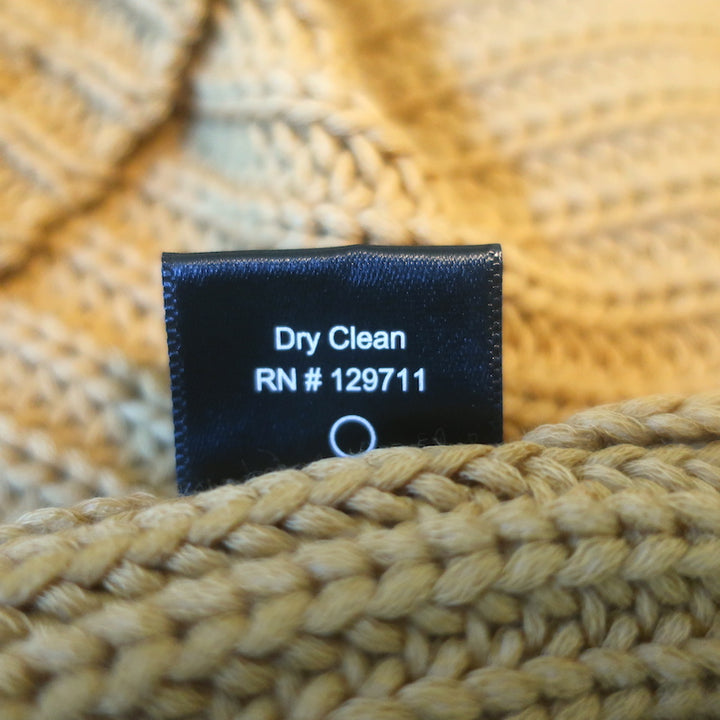 Jenni Kayne Cotton Cabin Sweater Mustard Ribbed Knit Size Small NEW