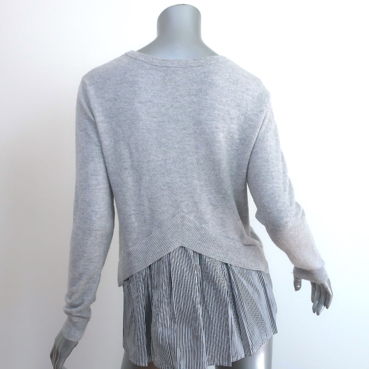 Autumn Cashmere Anchor Sweater Light Gray Size Extra Small Layered-Back Pullover