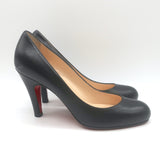 Christian Louboutin New Simple 85 Pumps Black Leather Size 39