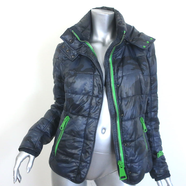 Authier Taormina Camo Hooded Puffer Jacket Navy Size 44