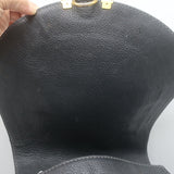 Chloe Marcie Medium Crossbody Saddle Bag Black Grained Leather
