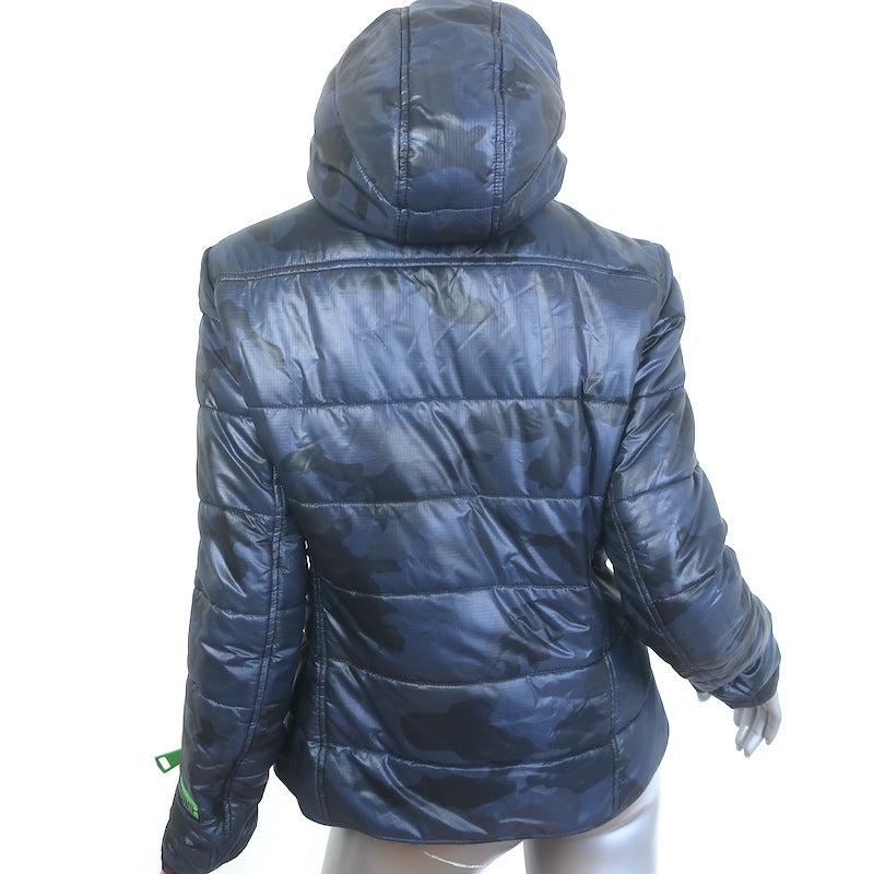 Authier Taormina Camo Hooded Puffer Jacket Navy Size 44