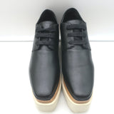 Stella McCartney Elyse Platform Lace-Up Shoes Black Faux Leather Size 37
