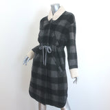 Isabel Marant Etoile Glitz Buffalo Check Blanket Coat Black/Gray Size 34