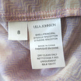 Ulla Johnson Livana Puff Sleeve Blouse Lavender Handprint Dot Size 8 V-Neck Top
