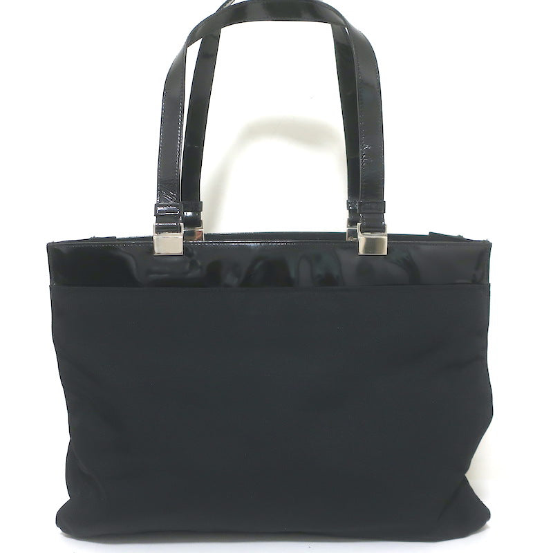 Vintage Gucci Medium Nylon Tote Black Patent Leather-Trimmed Shoulder Bag