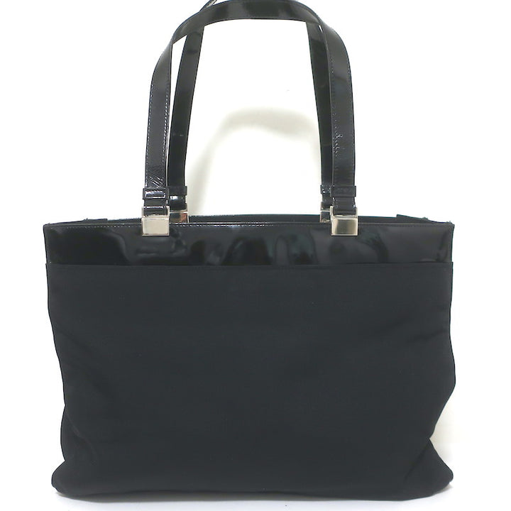 Vintage Gucci Medium Nylon Tote Black Patent Leather-Trimmed Shoulder Bag