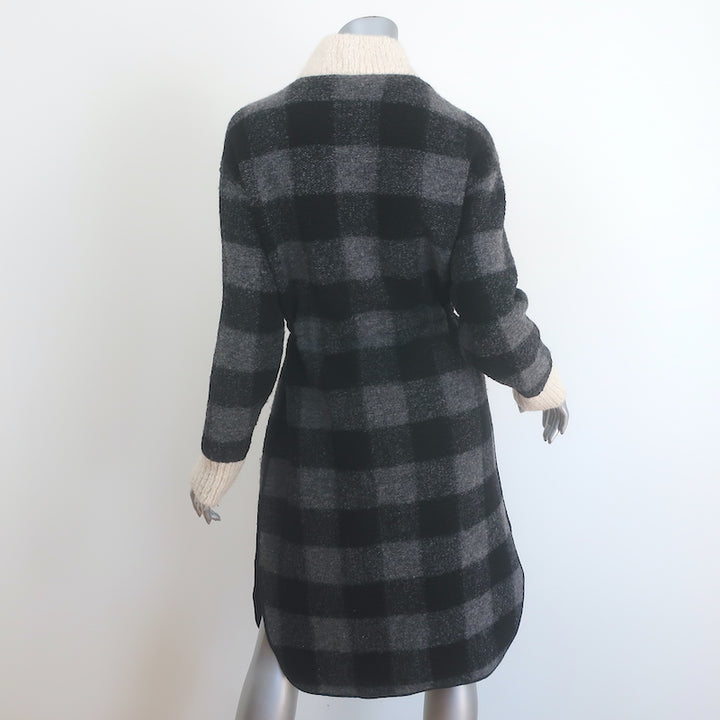 Isabel Marant Etoile Glitz Buffalo Check Blanket Coat Black/Gray Size 34