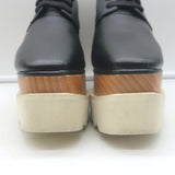 Stella McCartney Elyse Platform Lace-Up Shoes Black Faux Leather Size 37