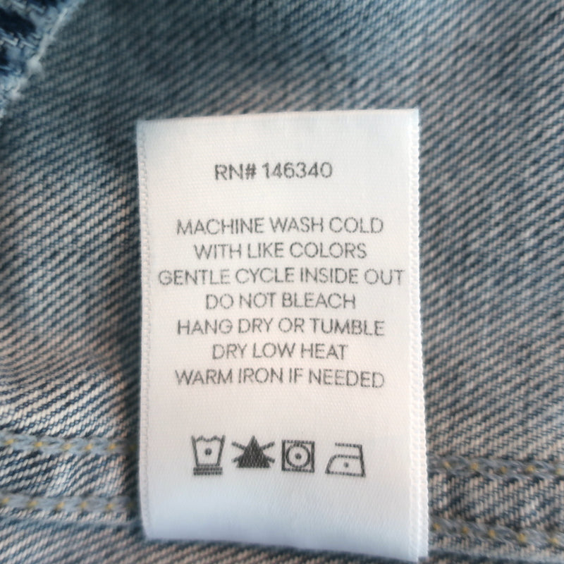 AMO Wyatt Denim Vest Blue Cotton Size Small NEW