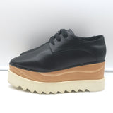 Stella McCartney Elyse Platform Lace-Up Shoes Black Faux Leather Size 37